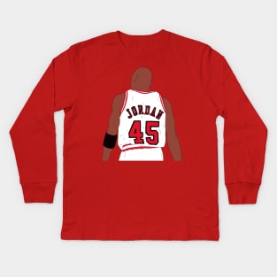 Michael Jordan 45 Back-To Kids Long Sleeve T-Shirt